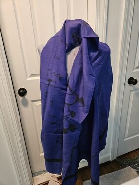 Vilebrequin Purple Scarf Sarong Pareo with Black Border